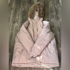 Old Navy Jacket Women’s XXL Canvas Faux Fur Hood Parka Coat Zip